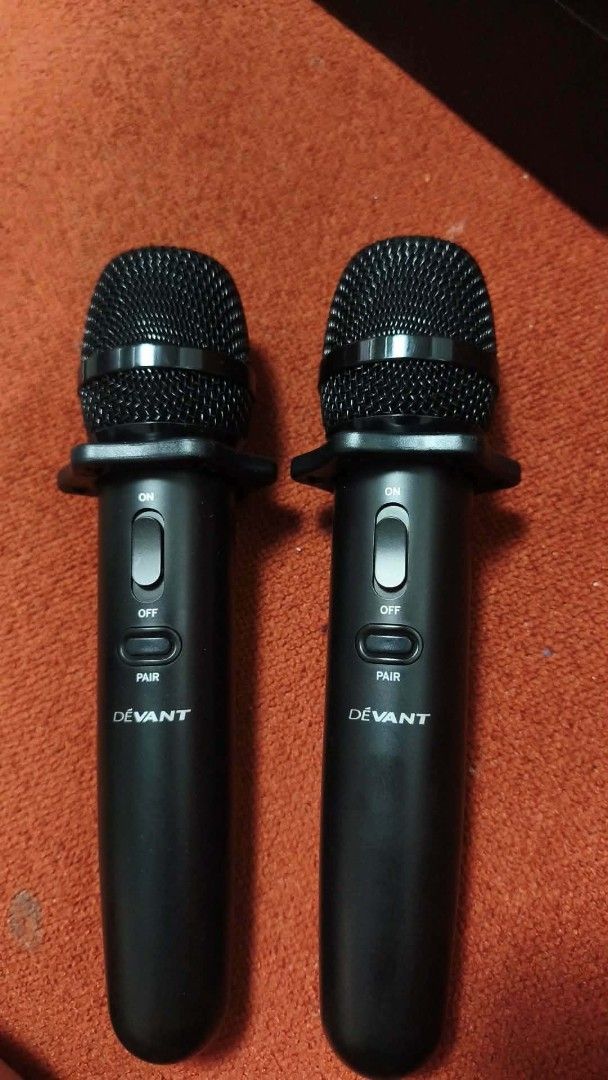 Devant Portable Karaoke Speaker with 2 Microphones (Category: Soundbars, Speakers & Amplifiers) located in Manila. Submitted by cosmicpenguin_2a0f5f (Listing ID 1461334700, Image 2). Description: - Devant karaoke speaker system - Includes two wireless microphones - Ideal for parties and singing sessions - Features fun lighting for atmosphere - Easy to transport with built-in handles - Connect your music source to sing along - Tested and confirmed