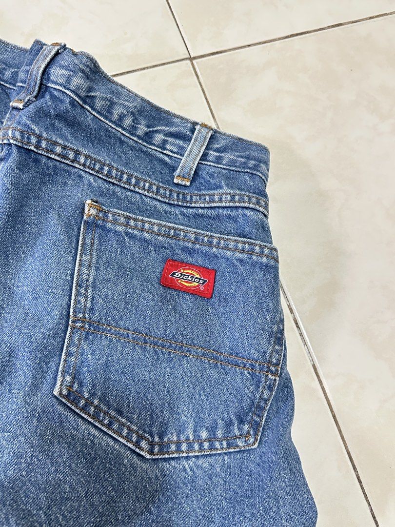 Dickies Blue Denim Jeans (Category: Jeans) located in Manila. Submitted by pachookie (Listing ID 1461353299, Image 3). Description: Altered to Waist: 27in Leg opening: 8in Length: 40 in.