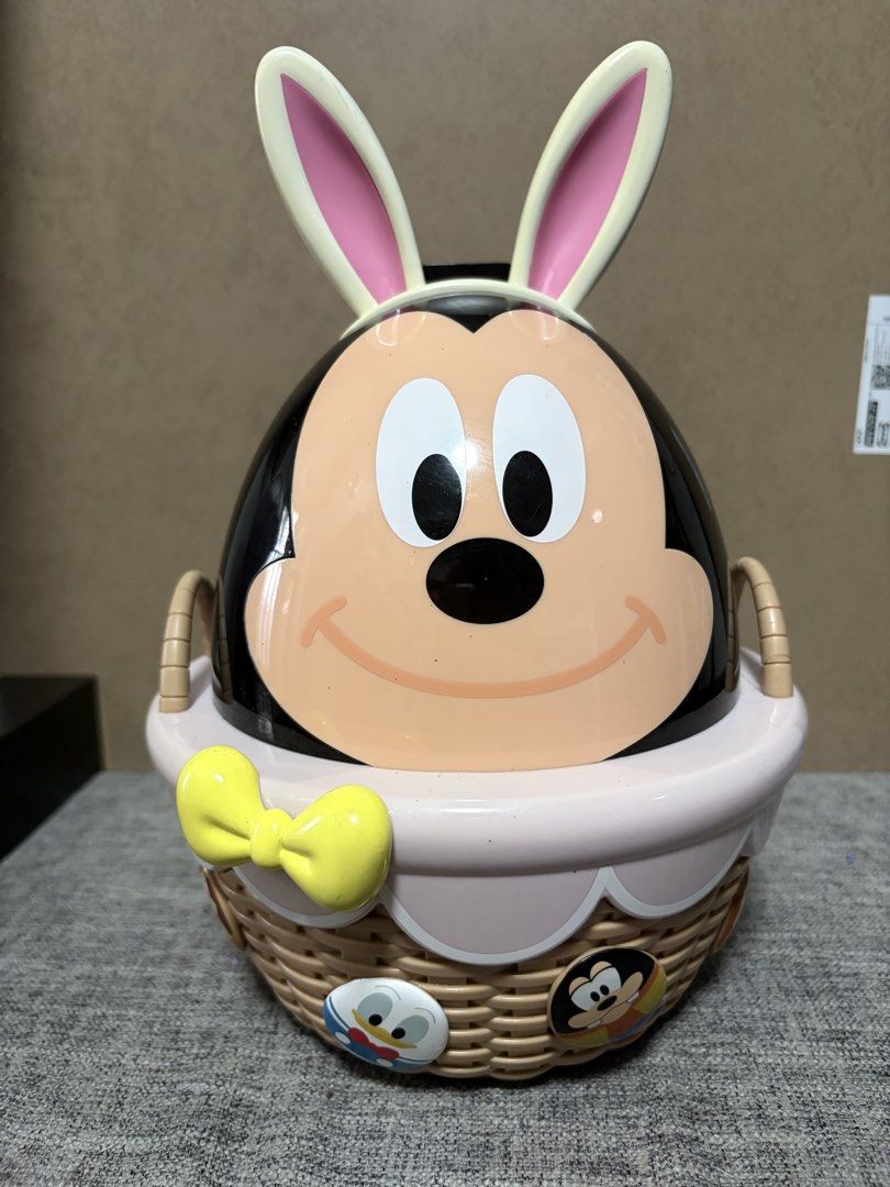Disney Easter 2017 Tokyo Mickey Mouse Bunny Bucket Bag (Category: Babies & Kids Fashion) located in Tanza. Submitted by iamdhana (Listing ID 1461325114, Image 3). Description: Super cute Mickey Mouse Easter Popcorn bucket from Tokyo Disney Land 2017. Limited Edition Only used in Disney Land Japan and displayed Yellowing on the ears but can hydrogen peroxide can whiten it again. The basket part is still like new. The inside is still like new. The 