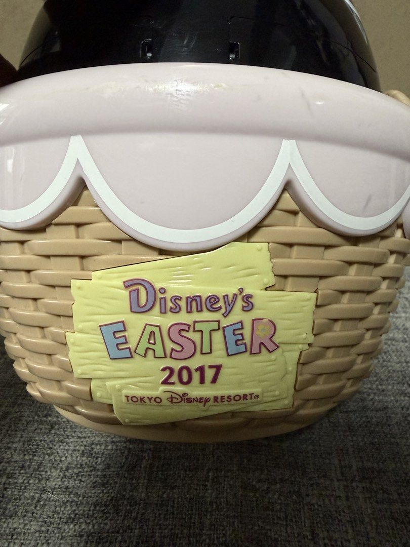 Disney Easter 2017 Tokyo Mickey Mouse Bunny Bucket Bag (Category: Babies & Kids Fashion) located in Tanza. Submitted by iamdhana (Listing ID 1461325114, Image 2). Description: Super cute Mickey Mouse Easter Popcorn bucket from Tokyo Disney Land 2017. Limited Edition Only used in Disney Land Japan and displayed Yellowing on the ears but can hydrogen peroxide can whiten it again. The basket part is still like new. The inside is still like new. The 