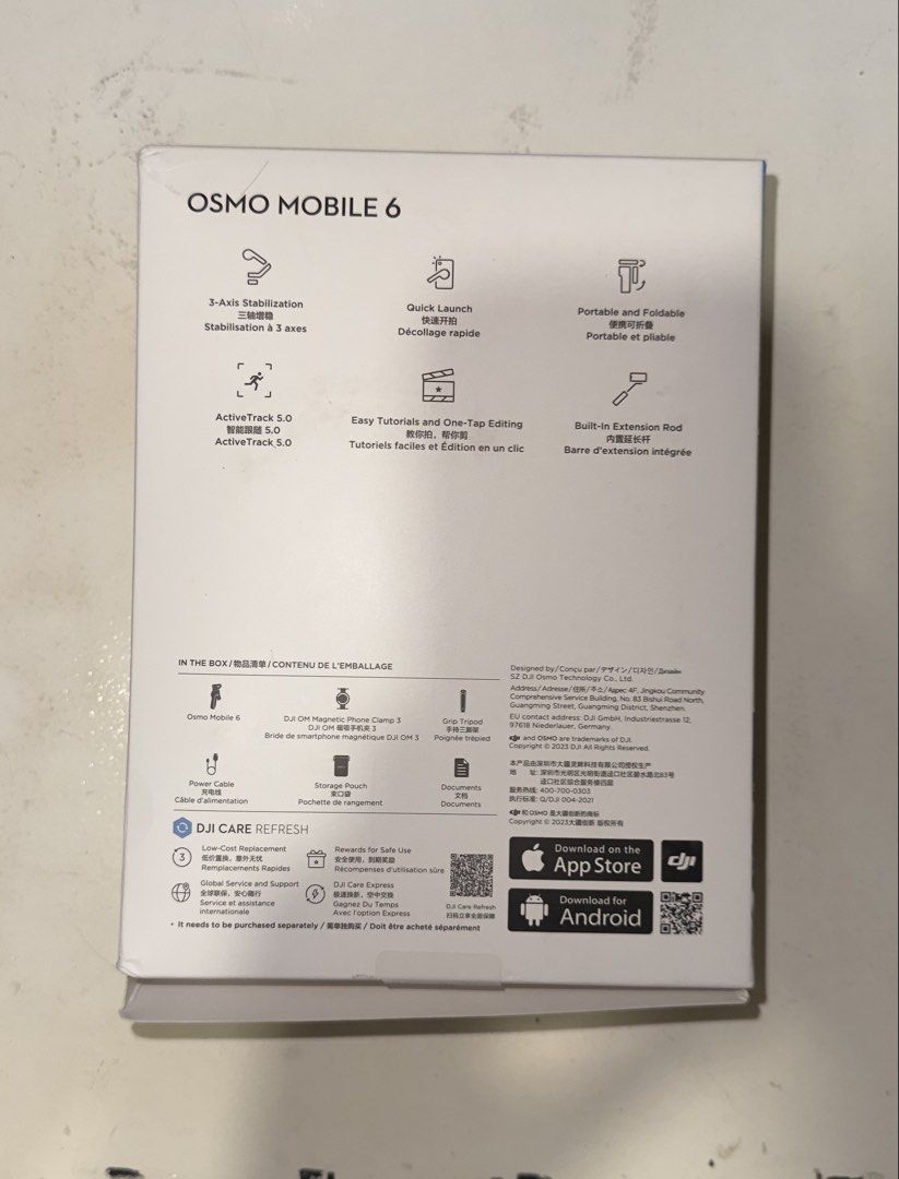 DJI Osmo Mobile 6 (Category: Gimbals & Stabilizers ) located in San Mateo. Submitted by enzost (Listing ID 1461441695, Image 3). Description: Complete with box and bag. RFS: No longer being used..