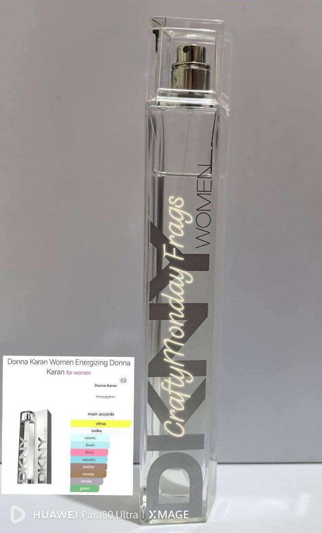 DKNY ENERGIZING WOMEN (Category: Fragrance & Deodorants) located in Makati City. Submitted by craftymondayfrags (Listing ID 1461427152, Image 1). Description: PARTIAL 90ml/100ml ₱2,500 to ₱3k selling ng BNIB niyan 10ml missing lang po yan. Di talaga yan full nung bago pa..