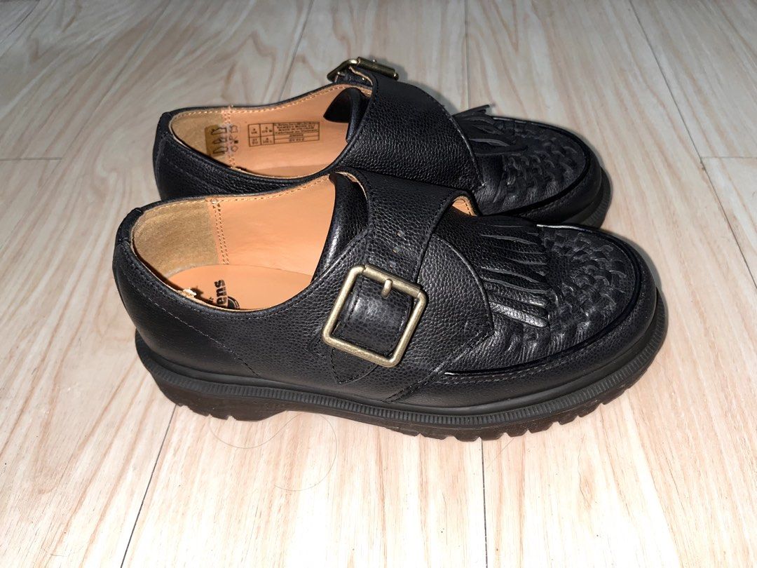 Dr. Martens Ramsey Westminster Leather Buckle (Category: Loafers) located in Manila. Submitted by aj_x007 (Listing ID 1461485589, Image 1). Description: - Brand: Dr. Martens - Style: Monk Strap Shoes - Color: Black Leather - Features: Fringe detail on toe, buckle closure - Sole: Chunky sole for comfort and style - Size: UK 4 - Versatile: Perfect for dressing up or down RSF: Bought it last April 2026. Will buy a size 7. .