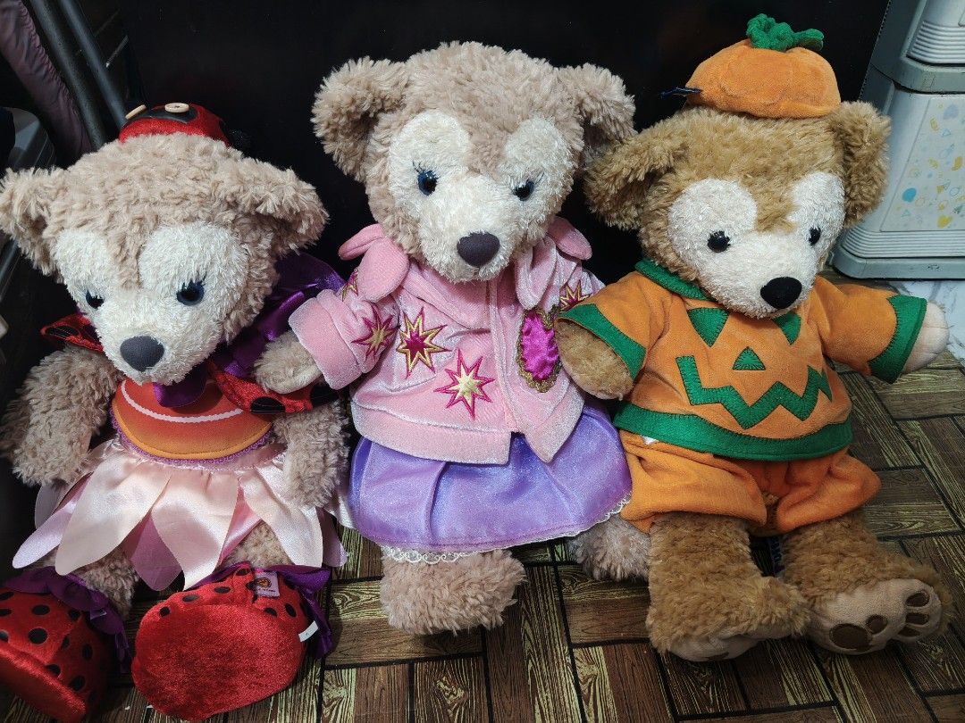 Duffy & Friends for take ALL (Category: Plushies & Soft Toys) located in Manila. Submitted by kathylandia (Listing ID 1461457940, Image 1). Description: - Adorable Duffy and Friends plush toys - Halloween pumpkin costume - Cute ladybug costume - Princess outfit (pink jacket, purple skirt) - Soft and cuddly material - Ideal for collectors or as a gift - Limited stock, grab them fast!.