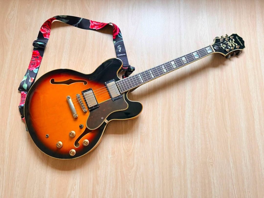 Epiphone Sheraton II Vintage Sunburst (Category: Musical Instruments) located in Taguig. Submitted by mattaboutstuff (Listing ID 1461553203, Image 1). Description: 🎸 FOR SALE: Epiphone Sheraton II Vintage Sunburst 💰 ₱23,000 FIXED with gig bag ━━━━━━━━━━━━━━━━ CONDITION • Good condition with normal signs of use • Recently set up by Mang Lip • Frets and electronics are in good condition • All original parts, with String Butler installed • Minor p