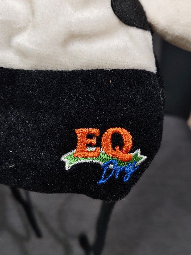 EQ Dry black and white cow plush backpack string shoulder straps (Category: Infant Playtime) located in Bulacan. Submitted by angel.decluttersx (Listing ID 1461483022, Image 2). Description: small size.