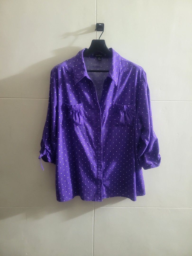 Erika US Purple Top (Category: Blouses) located in Los Banos. Submitted by lopecruz (Listing ID 1461456703, Image 2). Description: 23"armpit laid flat 28"length like new no flaws XL-XXl.