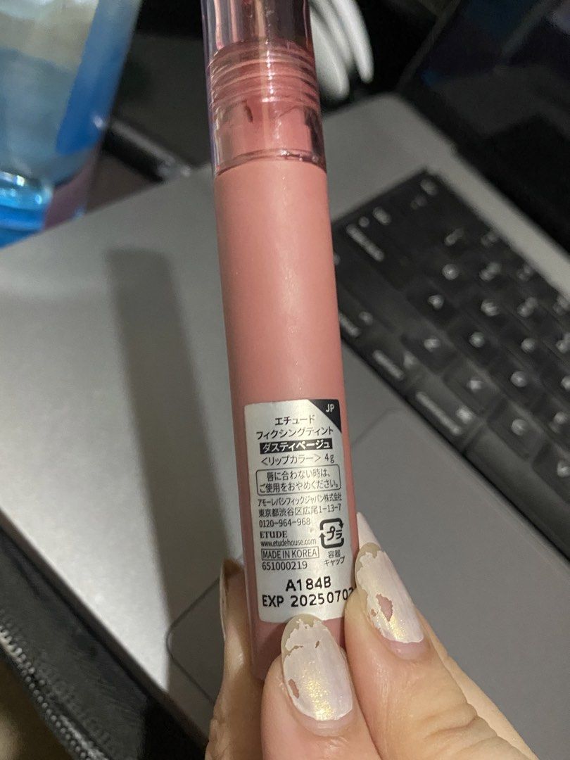 Etude Fixing Tint - Dusty Beige (Category: Makeup) located in General Trias. Submitted by sora_mekaru (Listing ID 1461456143, Image 2). Description: - Etude Fixing Tint - Shade: Dusty Beige (soft, muted pink-beige) - Finish: Matte - Perfect for everyday wear - Popular K-beauty product - used for swatching only - didn’t notices it’s closed to it’s expiry date when i bought it at a reg price 🥲 - bought in japan - .