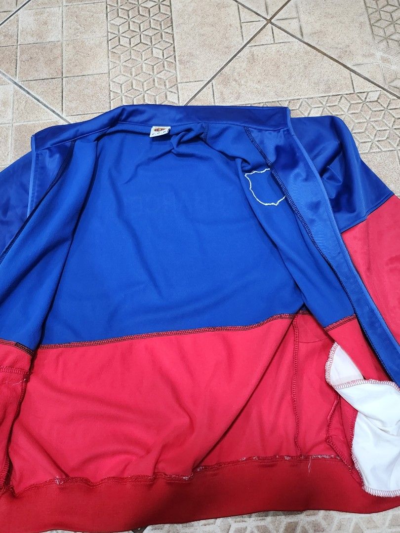 FC Barcelona Track Jacket Blue Red (Category: Coats, Jackets and Outerwear) located in Baguio. Submitted by analon (Listing ID 1461472995, Image 3). Description: - Cool FC Barcelona track jacket - Stylish blue and red color block design - Features the FCB logo on the chest - 'FCBARCELONA' text prominently displayed on the back - Full zipper closure for easy wear - Ribbed cuffs and hem for a comfortable fit - A must-have for any FC Barcelona fan!.