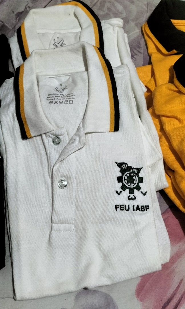 FEU IABF school Shirts (Category: Stationery & School Supplies) located in Quezon City. Submitted by jmtoy.closet (Listing ID 1461490966, Image 3). Description: Used for 1 semester only. Excellent condition. 250 - each 1250 - take all.