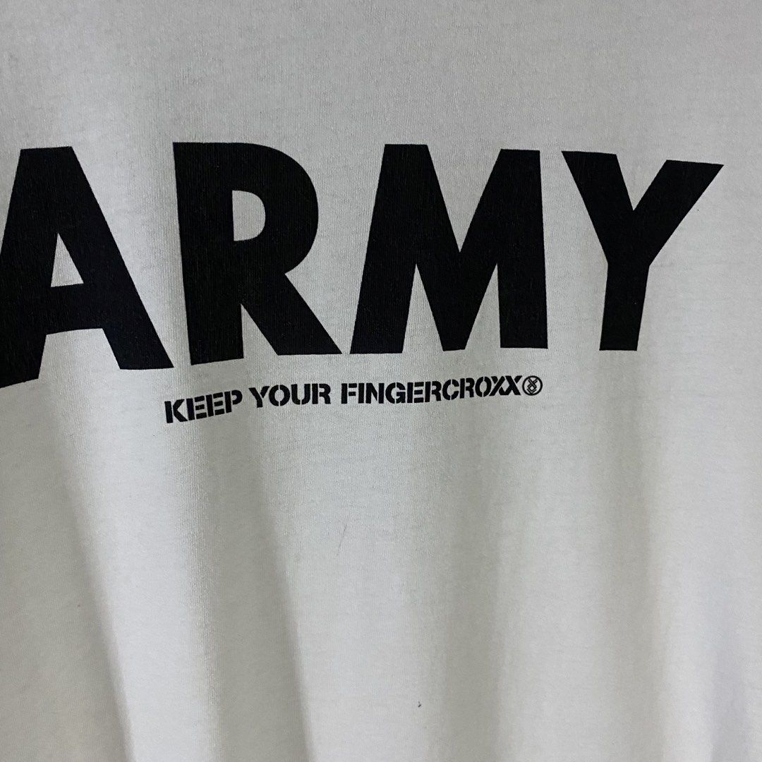 Fingercroxx Army Map Shirt (Category: Tshirts & Polo Shirts ) located in Baguio. Submitted by goodfinds2600v2 (Listing ID 1461502825, Image 2). Description: Size on tag: L Dimensions: L-29 W/Bust-20.5 Description: unisex Condition: Very good Issue/s: light stains .