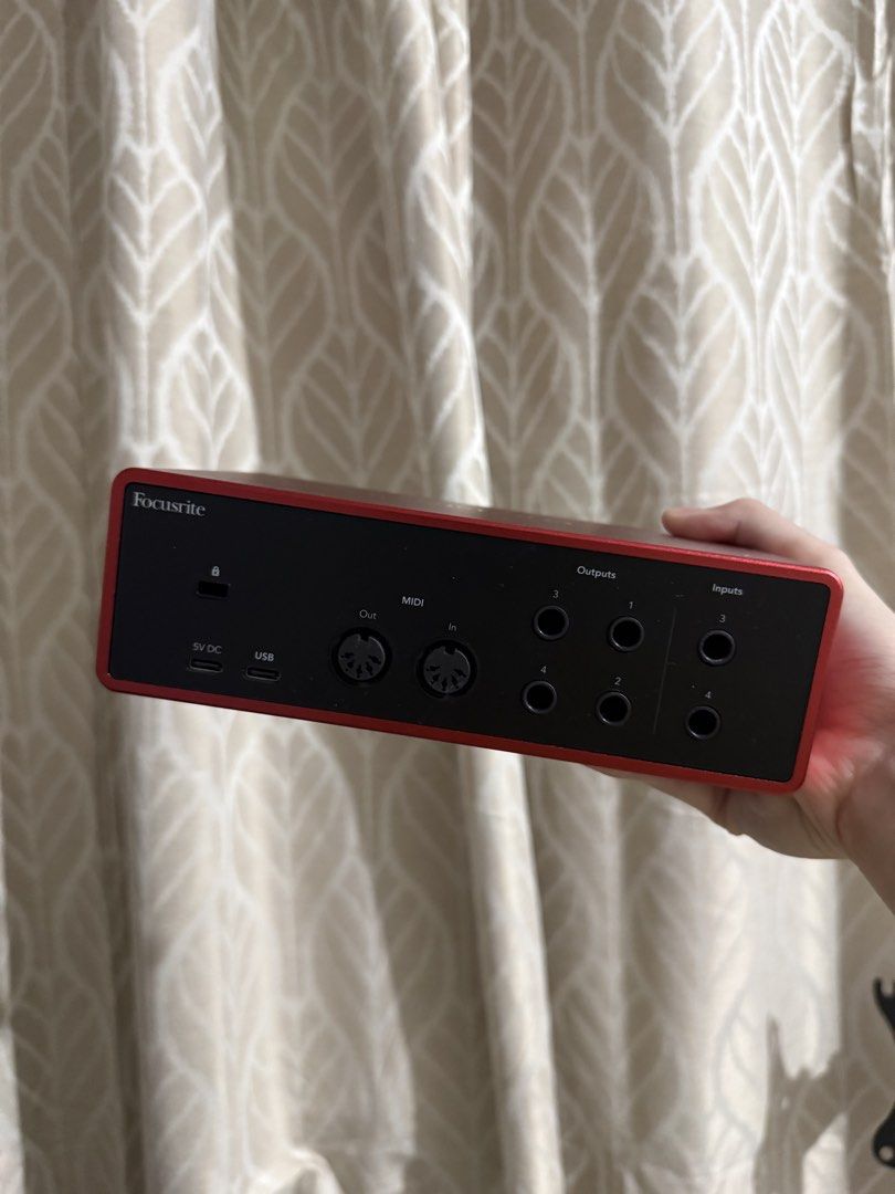 Focusrite Scarlett 4i4 4th Gen USB Audio Interface w/ Midi (Category: Other Audio Equipment) located in Apalit. Submitted by itstrippie (Listing ID 1461349635, Image 3). Description: RUSH FOR SALE GOOD AS NEW - Focusrite Scarlett 4i4 4th Gen USB Audio Interface w/ Midi - 4 Inputs and 4 Outputs - MIDI In and Out included - USB Powered - Ideal for recording music or podcasts - In excellent working condition - used only twice for recording.