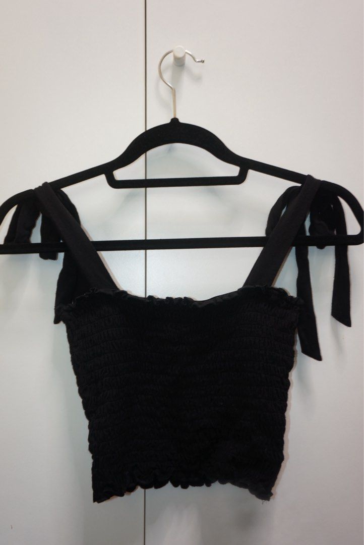 Forever 21 Ribbed Top with Ribbon Straps (Category: Blouses) located in Bacoor. Submitted by ynnasdrawer (Listing ID 1461406168, Image 1). Description: - never worn - soso cute and soft! - can fit to small - rfs: decluttering.