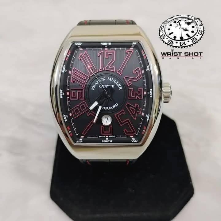 Franck Muller Vanguard (Category: Luxury Watches) located in Quezon City. Submitted by wristshotmanila (Listing ID 1461518080, Image 3). Description: Franck Muller Vanguard 325,500 pesos Reference : V45SCDT ACNR Complete set Steel steel Black Red Year : 2016 Case: 44mm Rating: 9/10 Foreign AD Case material: steel Crystal: sapphire Movement: automatic Unit, box, cleaning cloth, certificate IG: @wrist_shot_manila TikTok: @wristshotmanila #frankmull