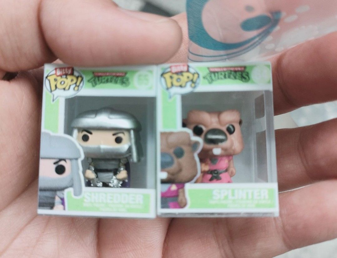 bitty pop Funko Pop! TMNT Shredder & Splinter Mini Figures (Category: Designer & Blind Box Toys) located in Caloocan City. Submitted by jark_moonshop (Listing ID 1461530986, Image 1). Description: - Set of 2 Funko Pop! mini figures - Includes Shredder and Splinter from Teenage Mutant Ninja Turtles - Figures are brand new and sealed in their original boxes - Ideal for TMNT fans and Funko collectors - Selling as a set take all for 199 pesos or 150 