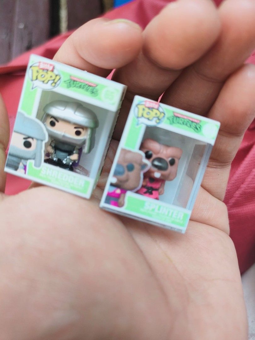 bitty pop Funko Pop! TMNT Shredder & Splinter Mini Figures (Category: Designer & Blind Box Toys) located in Caloocan City. Submitted by jark_moonshop (Listing ID 1461530986, Image 3). Description: - Set of 2 Funko Pop! mini figures - Includes Shredder and Splinter from Teenage Mutant Ninja Turtles - Figures are brand new and sealed in their original boxes - Ideal for TMNT fans and Funko collectors - Selling as a set take all for 199 pesos or 150 