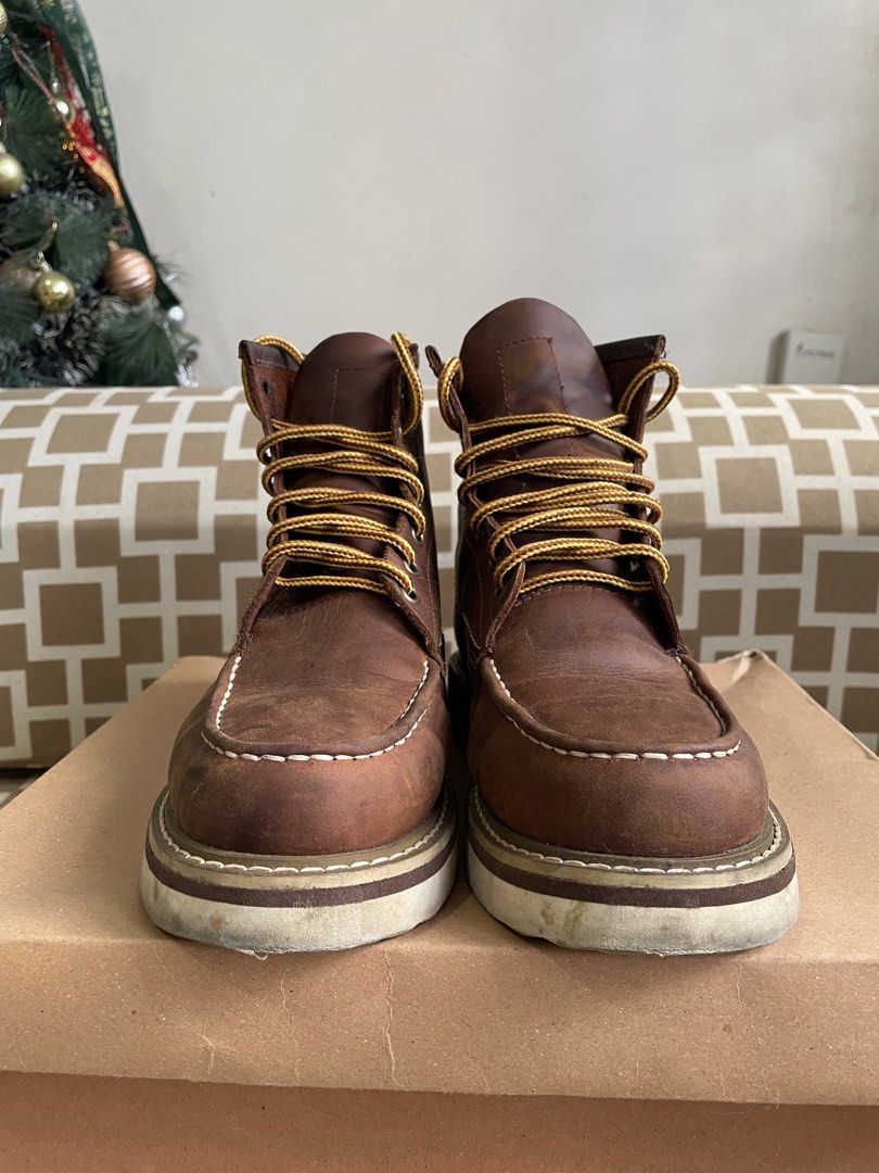 Genuine Leather Boots HANDCRAFTED (Category: Boots) located in Quezon City. Submitted by QuintinZam (Listing ID 1461400953, Image 2). Description: - Genuine Leather - Handcrafted - Fits 22.5 cm length foot and below (~6 US) RFS: no longer used, decluttering.