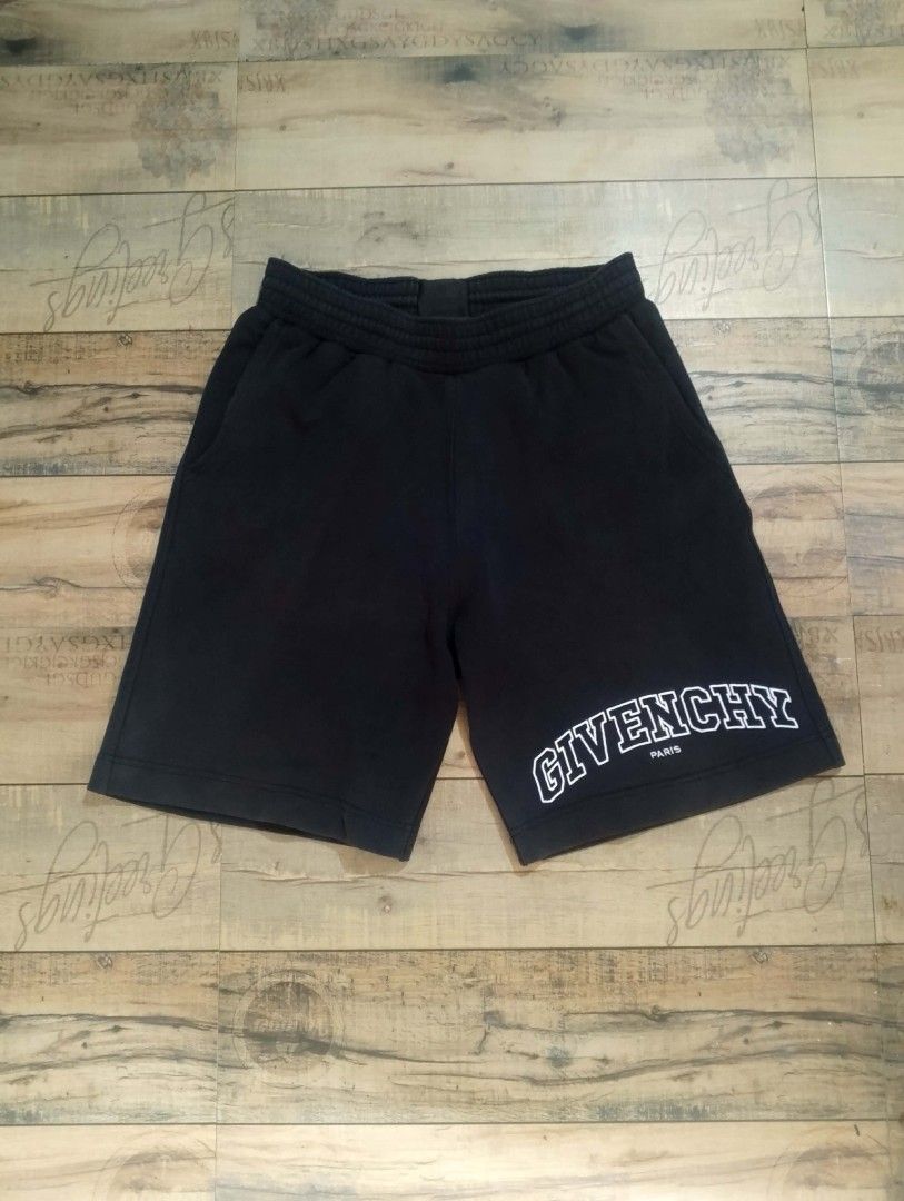 Givenchy sweatshort (Category: Shorts) located in Mahaplag. Submitted by thriftnimarz (Listing ID 1461334761, Image 1). Description: Excellent condition Color rate 9/10 Waist- 28-38 Length - 21.5 Hem- 12 No issue no pinhole.