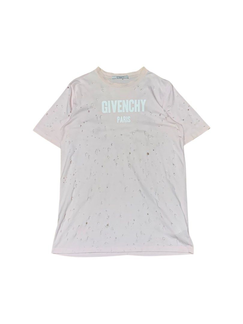 Givenchy Distressed (Category: Tshirts & Polo Shirts ) located in Manila. Submitted by lyf_7hrift (Listing ID 1460954435, Image 1). Description: Givenchy Distressed Shirt P250 29.5L 21W Dimes 9/10 Color Rate Good Condition.