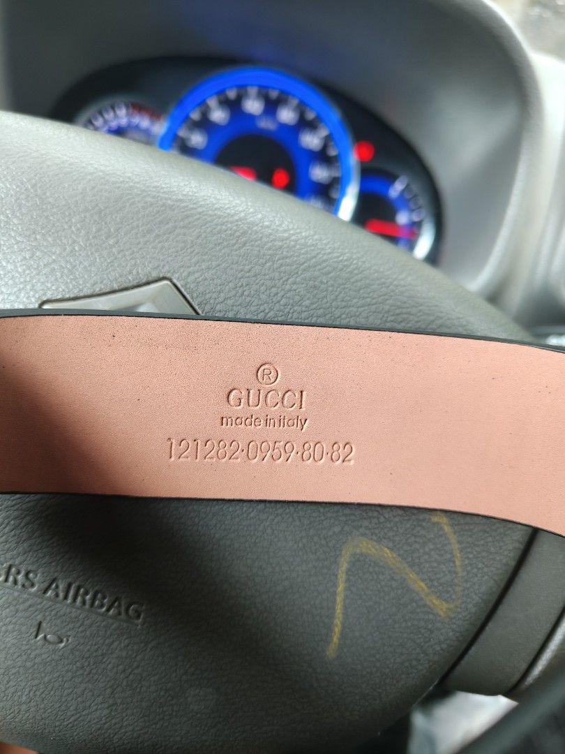 Gucci GG Monogram Belt with Buckle (Category: Belts) located in Davao. Submitted by navil01 (Listing ID 1461393977, Image 3). Description: - Gucci belt - Iconic GG monogram pattern - Large GG buckle - Made in Italy - Pinkish leather lining - Versatile accessory for any outfit - Please check photos for condition details.