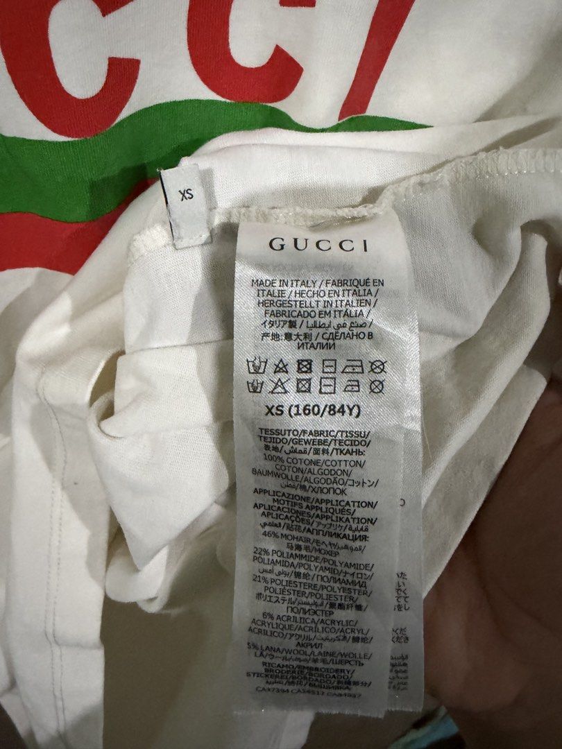Gucci Web Accent T-Shirt (Category: Shirts) located in Calasiao. Submitted by used_goodies222 (Listing ID 1461332216, Image 3). Description: 20.5*27 No neck tag Good Condition.