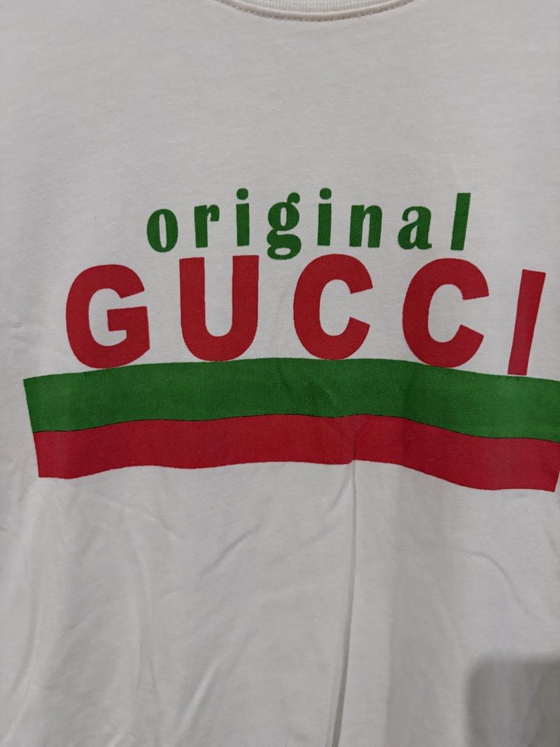 Gucci Web Accent T-Shirt (Category: Shirts) located in Calasiao. Submitted by used_goodies222 (Listing ID 1461332216, Image 2). Description: 20.5*27 No neck tag Good Condition.