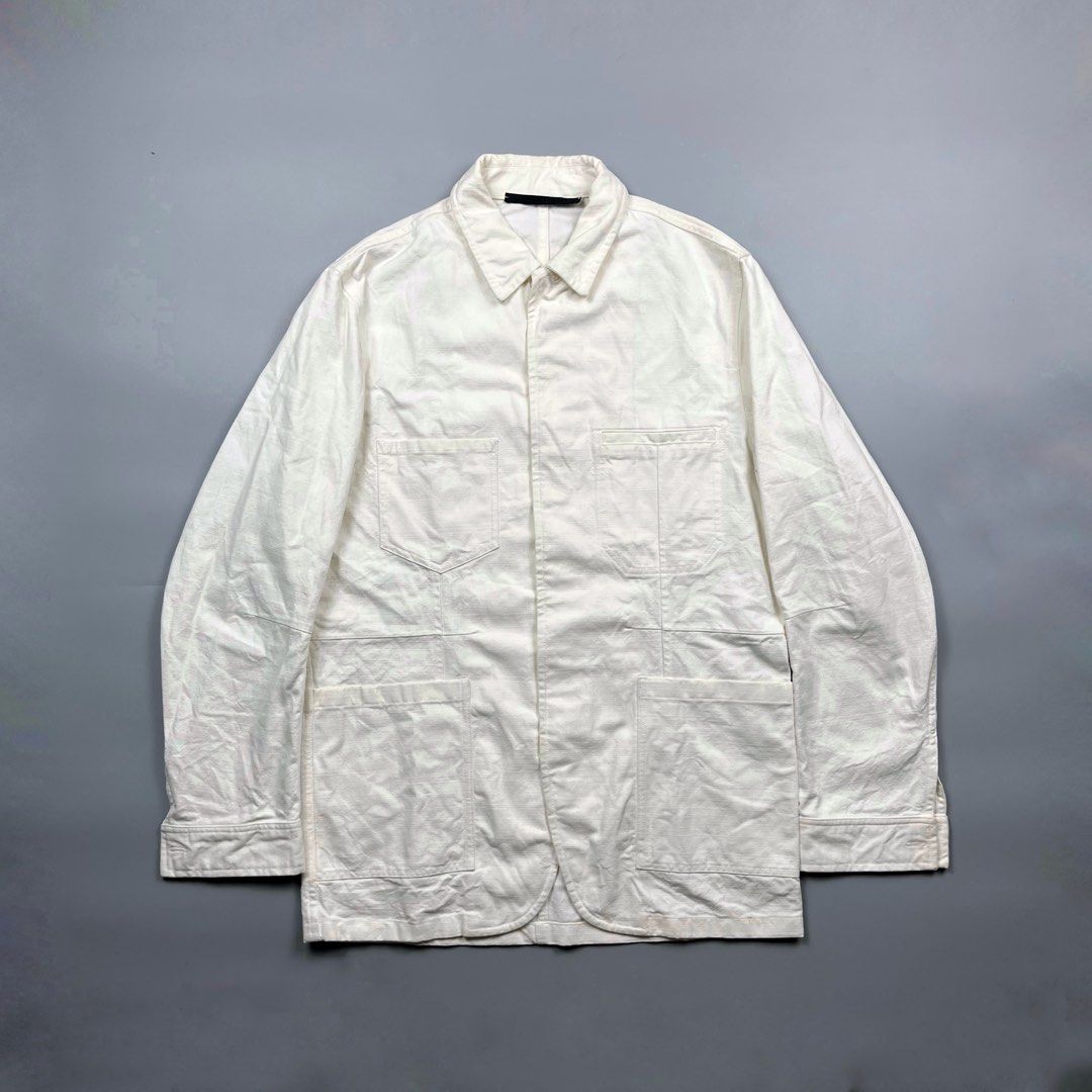 Haider Ackermann - A/W 2018 Chore Jacket - Off white (Category: Activewear) located in Subic. Submitted by splx.stff (Listing ID 1461509445, Image 2). Description: No Flaw Off White Color Excellent Condition All details are posted - Width: 22 Length: 29 - Feel free to offer Ask before you buy No return No Refund.