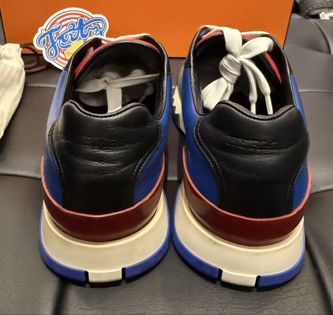 Hermes trail sneakers (Category: Sneakers & Footwear) located in Pasay City. Submitted by fritz_kickz_2012 (Listing ID 1461441777, Image 2). Description: Hermès Trail Sneakers Colorway: Blue/Red/Gray size: 42 / 9us used / 8/10 condition check all detail photo allready posted with box & xtra laced Available Onhand P28,000 Only ( retail around 60k+ ) PM for Inquiries Thankyou Fritz Kickz Luxe Vault Mnl 👟👜✨.
