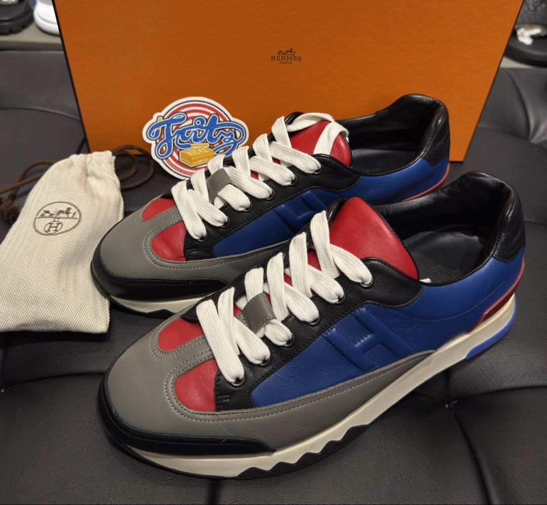 Hermes trail sneakers (Category: Sneakers & Footwear) located in Pasay City. Submitted by fritz_kickz_2012 (Listing ID 1461441777, Image 1). Description: Hermès Trail Sneakers Colorway: Blue/Red/Gray size: 42 / 9us used / 8/10 condition check all detail photo allready posted with box & xtra laced Available Onhand P28,000 Only ( retail around 60k+ ) PM for Inquiries Thankyou Fritz Kickz Luxe Vault Mnl 👟👜✨.