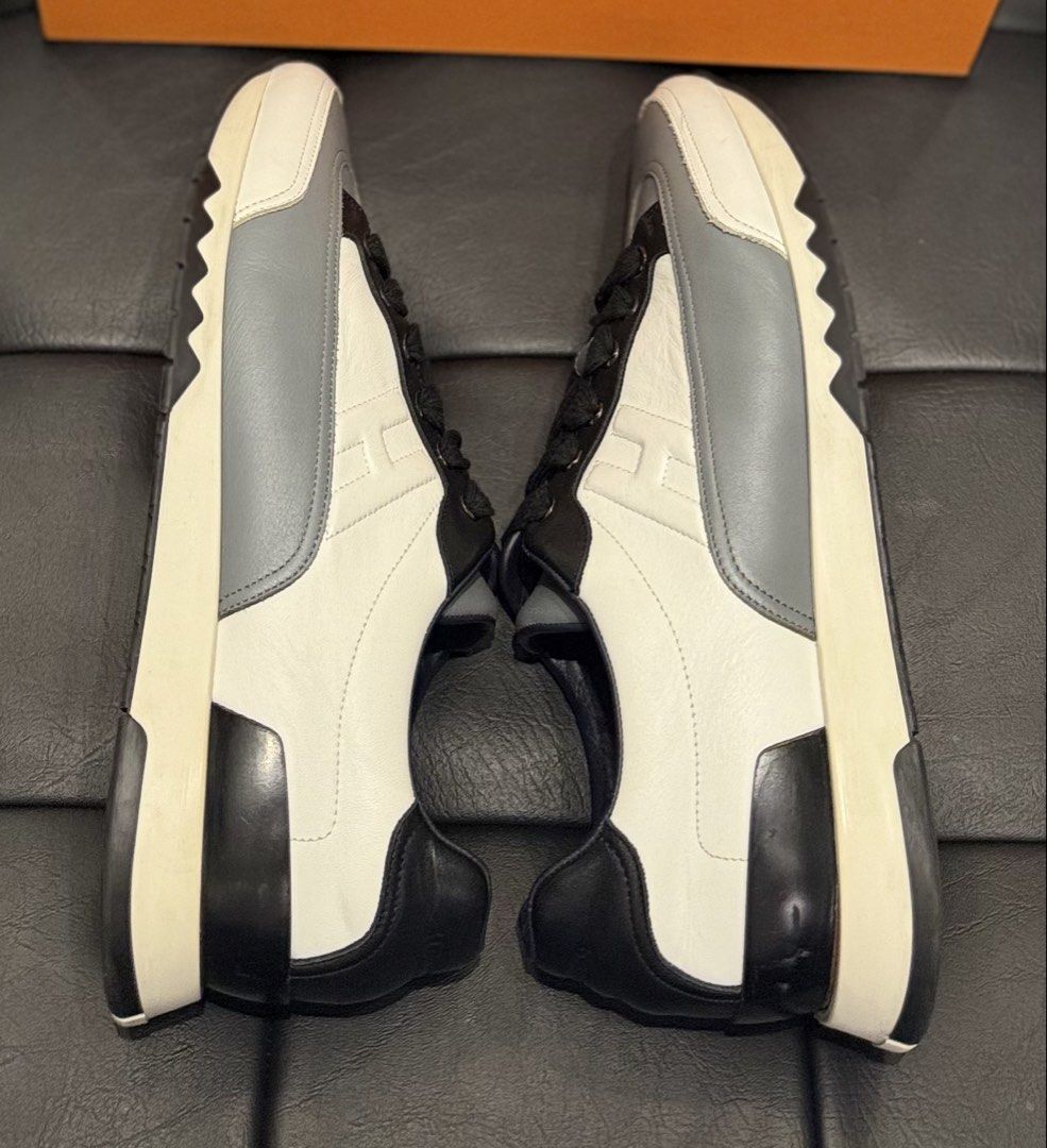 Hermes Trail Sneakers (Category: Sneakers & Footwear) located in Pasay City. Submitted by fritz_kickz_2012 (Listing ID 1461442182, Image 2). Description: Hermès Trail Sneakers Colorway: Grey/White size: 41 1/2 / 8.5us used / 8/10 condition check all detail photo allready posted with box P29,000 only ( Retail around 60k+ ) Available Onhand PM for Inquiries Thankyou Fritz Kickz Luxe Vault Mnl 👟👜✨.