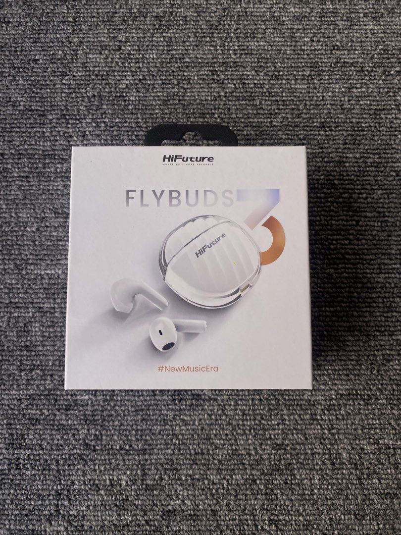 HiFuture Flybuds 3 Wireless Earbuds White (Category: Earphones) located in San Juan City. Submitted by mightycrystal_4094bb (Listing ID 1461483771, Image 1). Description: - HiFuture Flybuds 3 in White - Up to 30 hours total playtime with charging case - Enhanced call clarity with 4 microphones - Graphite-inspired sound for immersive audio - Latest Bluetooth 5.3 connectivity - Charging cable included.