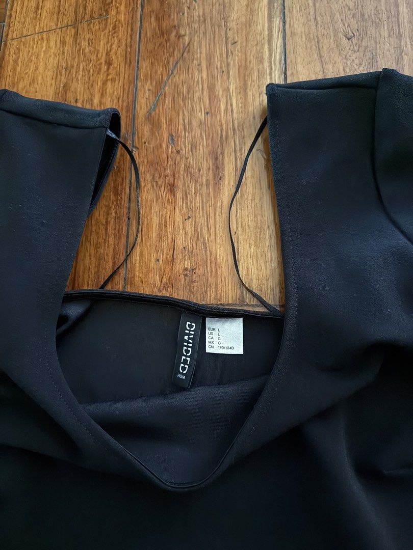 H&M Black Shirt in L (Category: Shirts) located in Carmona. Submitted by prelovedbyallia (Listing ID 1461398456, Image 3). Description: H&M Black Shirt •Size: L • RFS: Too big on me! • Only worn once MOP: BPI, BDO or GCash MOD: J&T or Lalamove Thank you! 🩷.