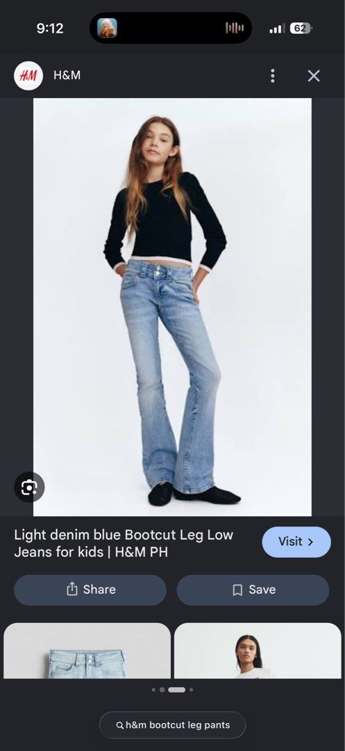 H&M BOOTCUT LEG LOW WAIST PANTS (Category: Jeans) located in Cabuyao City. Submitted by sweethriftph (Listing ID 1460413614, Image 3). Description: ⭐️ 25-27 ⭐️ never been used (too small for me) ⭐️Length 39-40 perfect for 5’ - 5’2 📍 Cabuyao, Laguna 🚚 JNT or Lalamove.