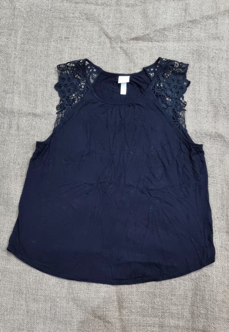 H&M laced blouse (Category: Blouses) located in San Jose del Monte. Submitted by angelsnest (Listing ID 1461463743, Image 1). Description: Padala from Japan fits M-L stretchable 22"W rfs: too tight on me Gcash, Maya, Bank transfer.
