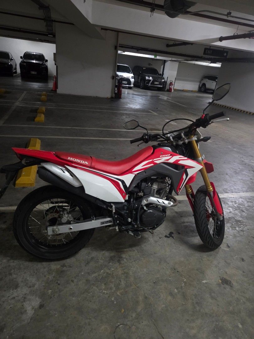 Honda CRF150L Supermoto Motorcycle (Category: Motorbikes for Sale) located in Taguig. Submitted by corona1027 (Listing ID 1461416947, Image 1). Description: Honda CRF150L. Supermoto conversion. Ready for street riding. Low mileage. Well maintained. Great for city commuting or weekend fun. Selling because not using it anymore. Serious buyers only. Viewing by appointment..