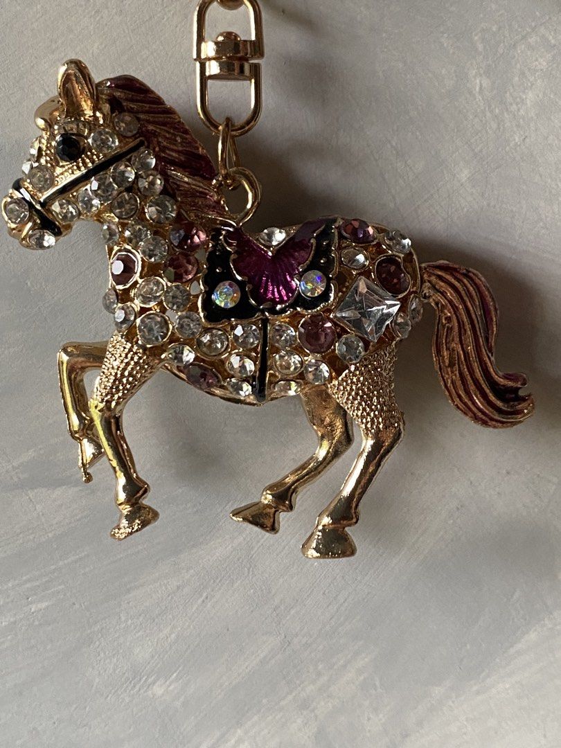 Horse Charm (Category: Other Accessories) located in Cebu City. Submitted by janb85 (Listing ID 1461426801, Image 3). Description: 3” in measurement Pave rhinestone and enamel horse purse charm and keychain From Japan Gold tone Weighty Very cute.