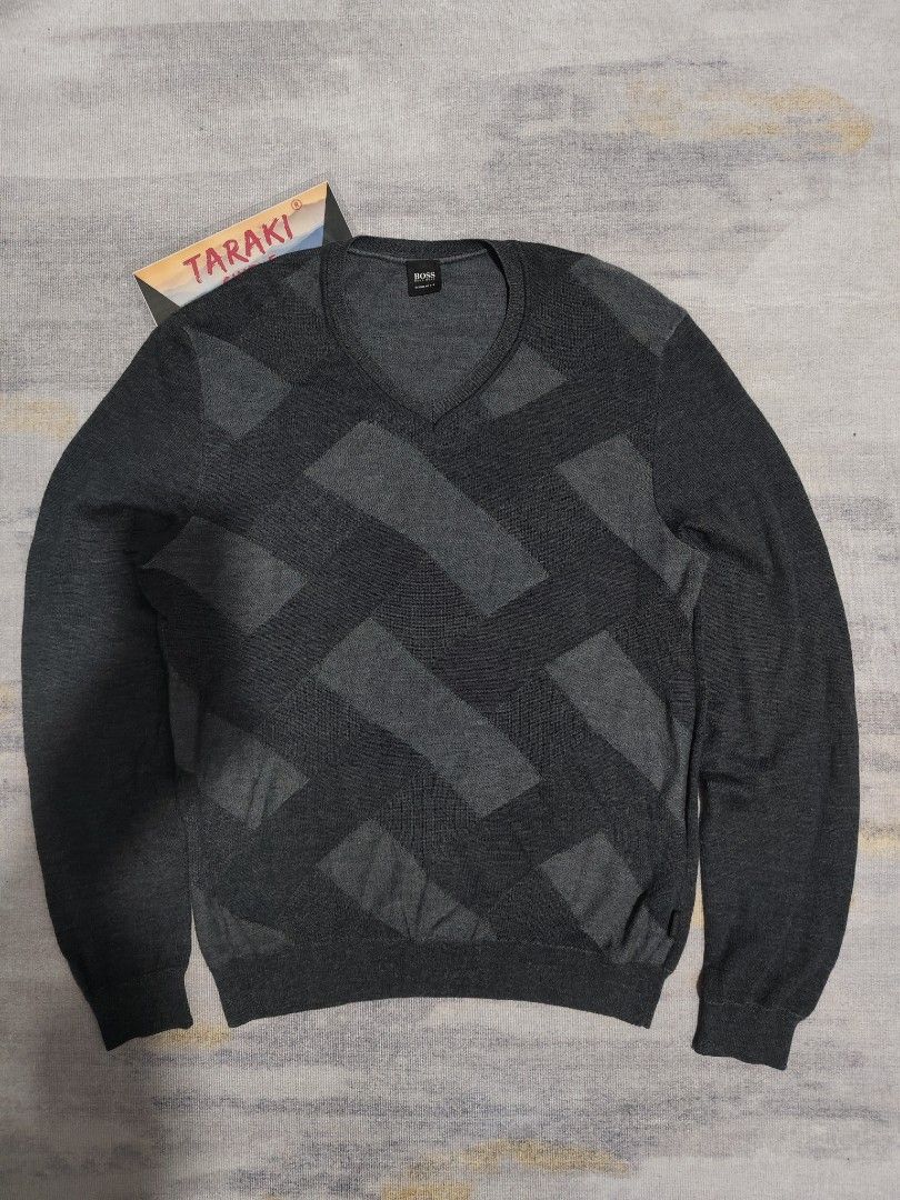HUGO BOSS v.neck LONG SLEEVE (Category: Luxury Apparel) located in Baguio. Submitted by igorotak.111.taraki.com (Listing ID 1461472767, Image 1). Description: FS HUG0 B0SS® V NECK LONG SLEEVE WOOL AS NEW NO ISSUES SOLID NITO ❤️ L-25 W-20 CAN FIT M-L CAN DO.