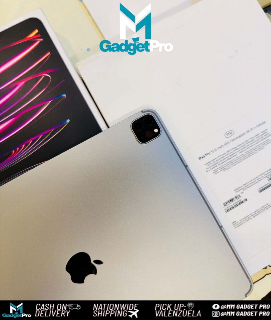iPad Pro 1TB Wifi + Cellular (Category: iPad) located in Valenzuela. Submitted by mmercado123 (Listing ID 1461506642, Image 3). Description: 🔥iPad PRO 12.9inch 6th Generation • 1 Terabyte Space Gray🔥 • Wifi + Cellular 5G • FU / Openline Any sim pwede • Condition - Good as new (makinis) ⚙️ All original parts — No history of repair 📦 Complete Package w/ Case ✅ Unlimited check and reset bago bayaran 📍 Location : Valenzuela 📝 I do buy and sell, 