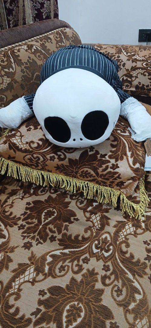 Jack Skellington Plush Toy Pillow (Category: Plushies & Soft Toys) located in San Pablo. Submitted by stuffiescorner4 (Listing ID 1461399081, Image 1). Description: Cute Jack Skellington plush pillow. Great for fans of The Nightmare Before Christmas. Soft and huggable. Perfect for your couch or bed. Measures about [insert size if known]. Comes with original tags attached..
