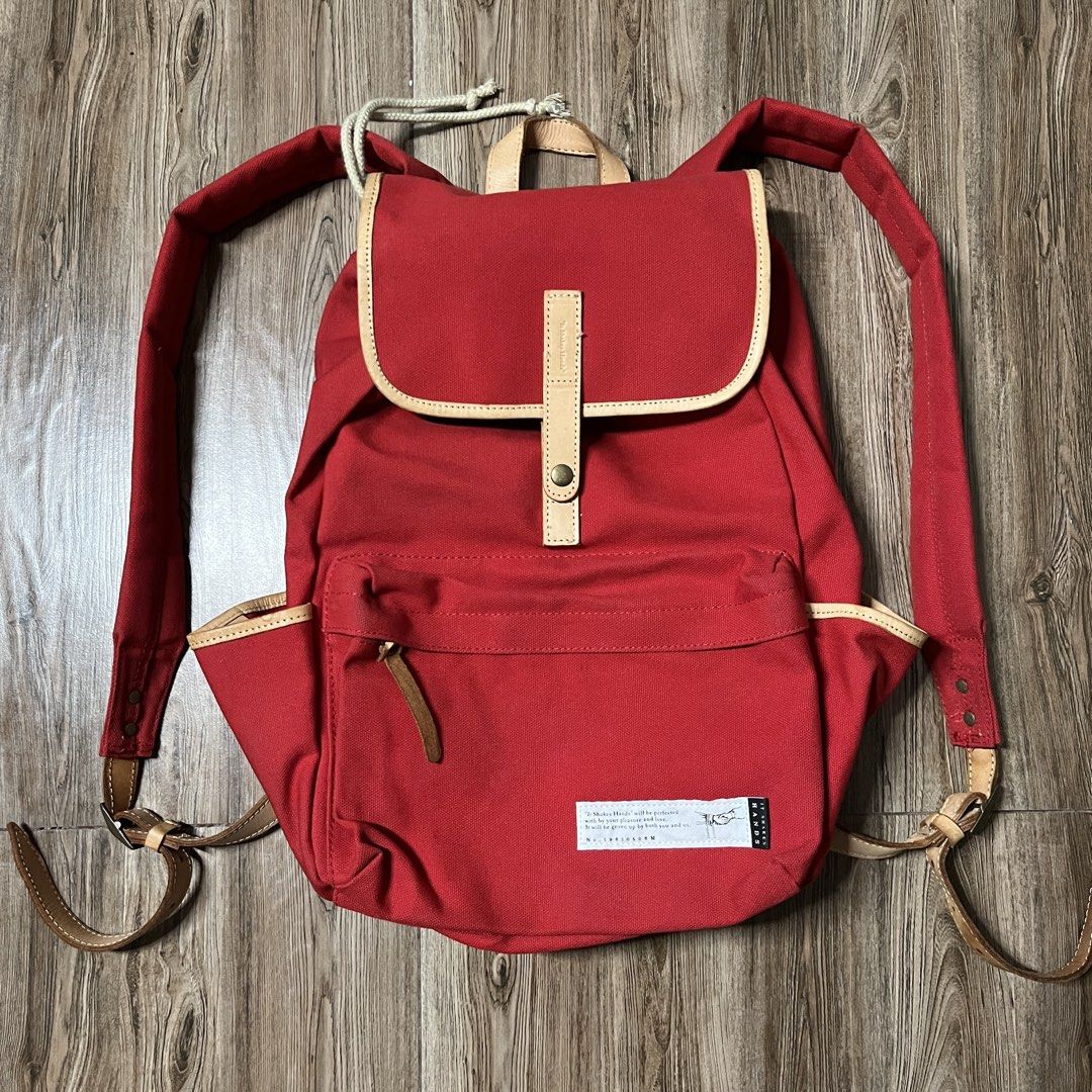 Japanese Brand “It Shakes Hands” Canvas Backpack (Category: Backpacks) located in Marikina City. Submitted by wayupcollective (Listing ID 1461362580, Image 1). Description: Japanese Brand “It Shakes Hands” Canvas Backpack ~ Excellent condition ~ Good as new ~ No flaws Measurement Length: 17” Width: 10” Depth: 4”.