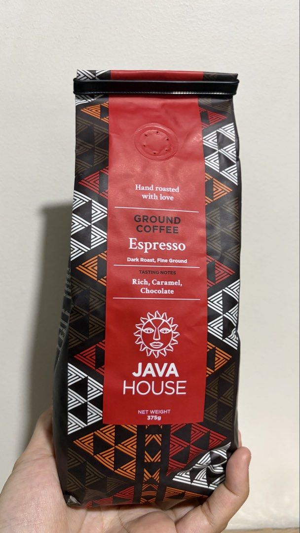 JAVA HOUSE ESPRESSO GROUND COFFEE (Category: Health Food, Drinks & Tonics) located in Manila. Submitted by Miss_KSJ (Listing ID 1461334616, Image 1). Description: FOR SALE: JAVA HOUSE ESPRESSO GROUND COFFEE ☕ ✨ Java House Espresso – Dark Roast, Fine Ground 📦 Net Weight: 375g ☕ Tasting Notes: Rich • Caramel • Chocolate 🔥 Dark Roast | Fine Ground Perfect for your daily espresso or strong brewed coffee! 🤎.