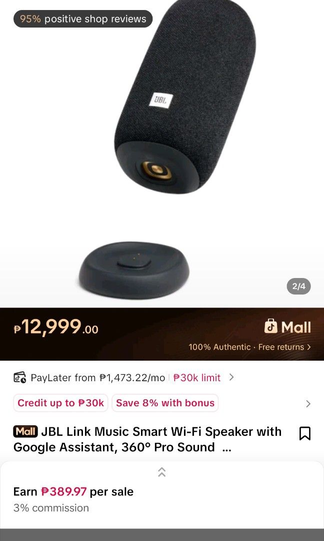 JBL LINK PORTABLE (Category: Soundbars, Speakers & Amplifiers) located in Manila. Submitted by techmerch0707 (Listing ID 1461406723, Image 1). Description: JBL Link Portable - with Google assist - with Box.