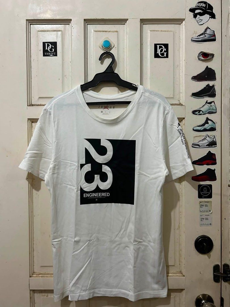 Jordan 23 Engineered White T-Shirt (Category: Tshirts & Polo Shirts ) located in Pasay City. Submitted by deguzmanjay (Listing ID 1461519066, Image 1). Description: - White Jordan T-Shirt - Iconic '23 Engineered' graphic on the front - Small Jordan logo detail on the collar - Text detail on the sleeve - Made from comfortable cotton material - Ideal for any Michael Jordan enthusiast.