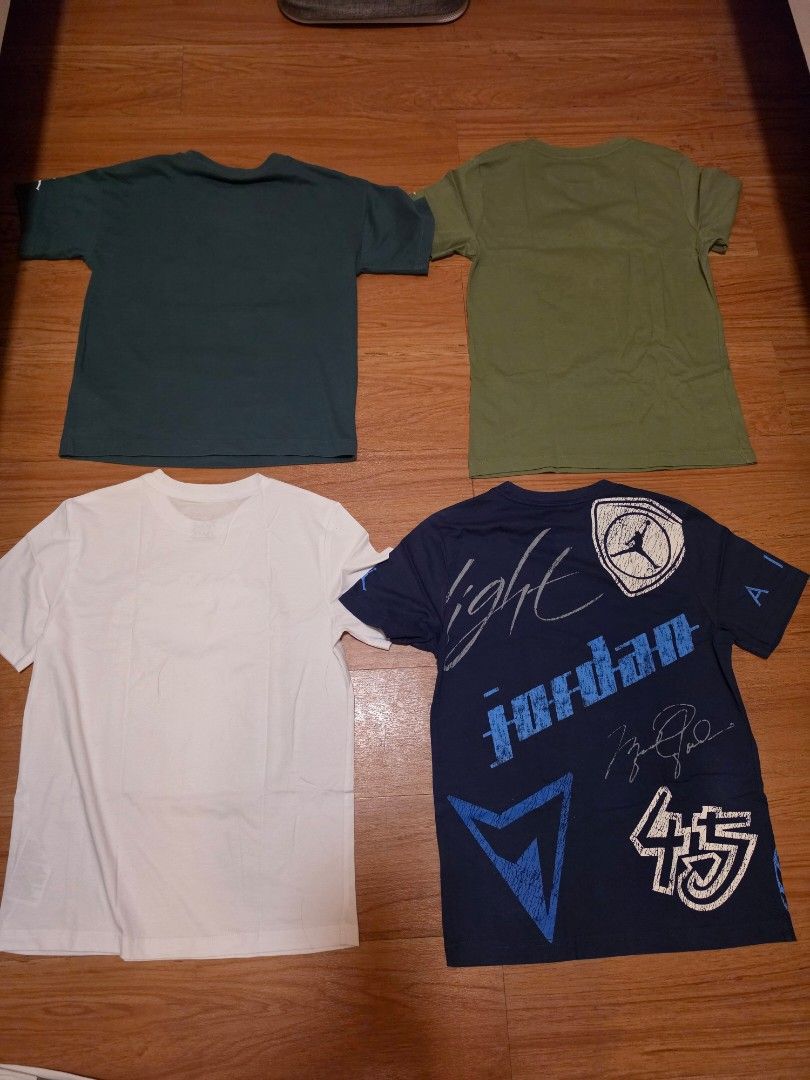 Jordan T-Shirts Bundle - Various Designs (Category: Babies & Kids Fashion) located in Manila. Submitted by philgabjhn (Listing ID 1461345843, Image 2). Description: - Bundle of 8 Jordan t-shirts - All shirts are size Medium (M) - Includes a variety of graphic prints and all-over patterns - Colors: Olive green, navy blue, dark green, white, red, dark grey, and black - Ideal for any Jordan enthusiast -get all for only 3,800 or 500 each except item 