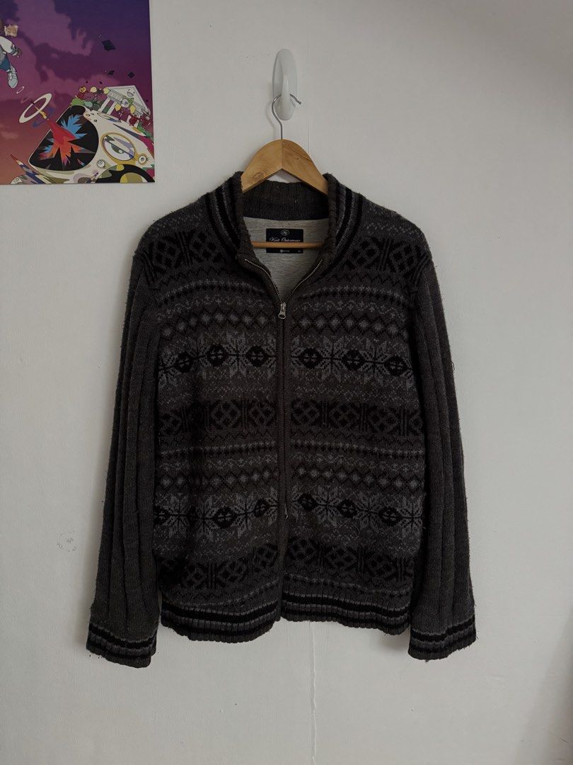 Knitted Double Zip Jacket (Category: Coats, Jackets and Outerwear) located in Santa Rosa. Submitted by southkid.vintage (Listing ID 1461468603, Image 2). Description: Size: L Dimensions: 27 L x 22 Condition: Good color may vary due to lighting feel free to inquire.