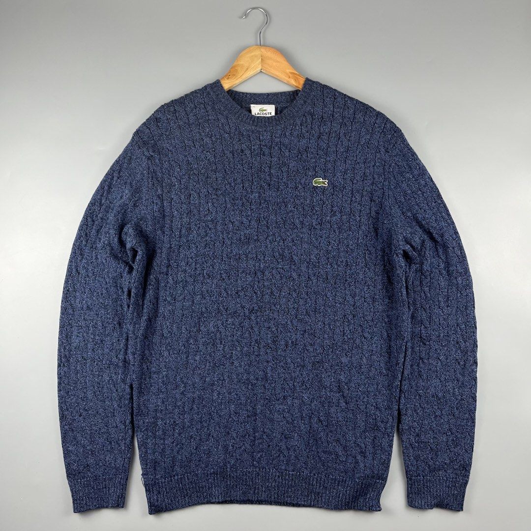 Lacoste Cable-knit Crewneck Sweater (Category: Activewear) located in Los Banos. Submitted by 4030.archives. (Listing ID 1461495719, Image 1). Description: Lacoste Cable-knit Crewneck Sweater 3500 Pesos Size 5 Length : 28 inches Width : 21 inches Good as new .