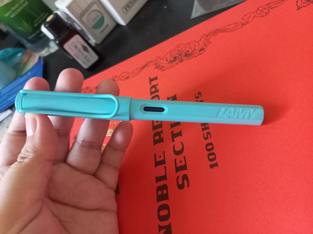 Lamy Safari Aqua Sky (Category: Stationery & School Supplies) located in General Santos City (Dadiangas). Submitted by rhinegrave (Listing ID 1461351593, Image 1). Description: bought in 2023, engraved with nickname "saki". fine nib..