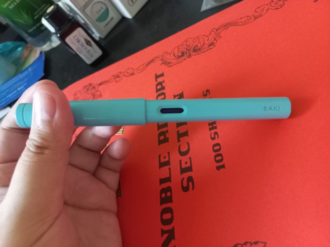 Lamy Safari Aqua Sky (Category: Stationery & School Supplies) located in General Santos City (Dadiangas). Submitted by rhinegrave (Listing ID 1461351593, Image 2). Description: bought in 2023, engraved with nickname "saki". fine nib..