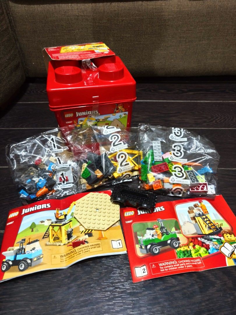 LEGO Juniors 10667 Construction Building Toy Set (Category: Lego & Building Sets) located in Pasig City. Submitted by 1stop-shop (Listing ID 1461559388, Image 3). Description: ❗FOR SALE ❗ LEGO 10667 Construction Juniors Easy To Build ❗₱1,300.00❗ ✅COMPLETE ❗DECLARE AS IS. ❗WYS IS WYG. ✅ALL PACKS ARE SEALED. ✅WITH MANUAL. 📍LOCATION: PASIG CITY - LEGO Juniors 10667 Construction set - Easy to build with pre-packed, numbered bags (1, 2, 3) - Includes