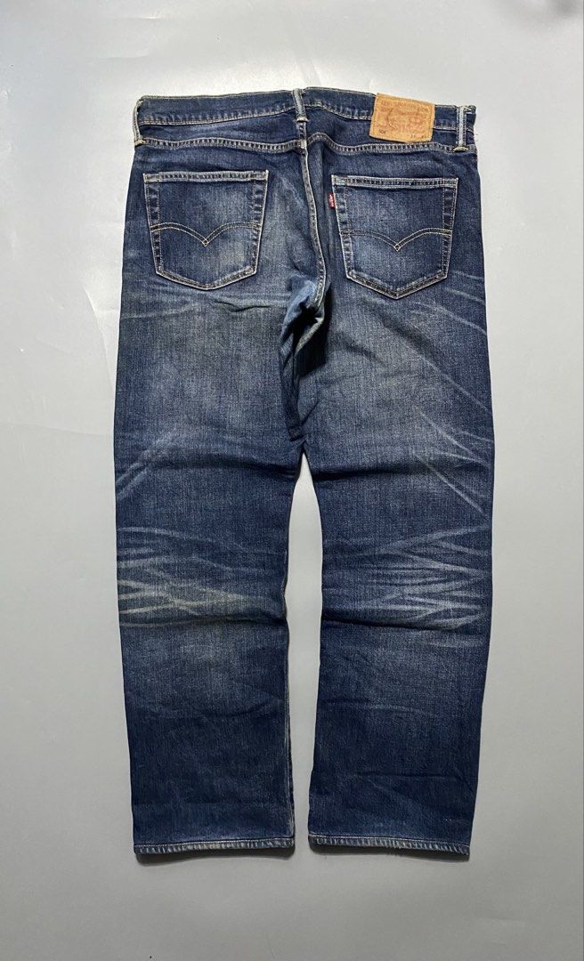 Levi's 504 Jeans Selvedge (Category: Jeans) located in Manila. Submitted by delunakenn94368 (Listing ID 1461538294, Image 3). Description: - Classic Levi's 504 Jeans - Blue Denim Wash with Fading & Whiskering - Straight Leg Fit - Size: 34 Waist, 32 Inseam - Button Fly Closure - Ideal for Everyday Wear.
